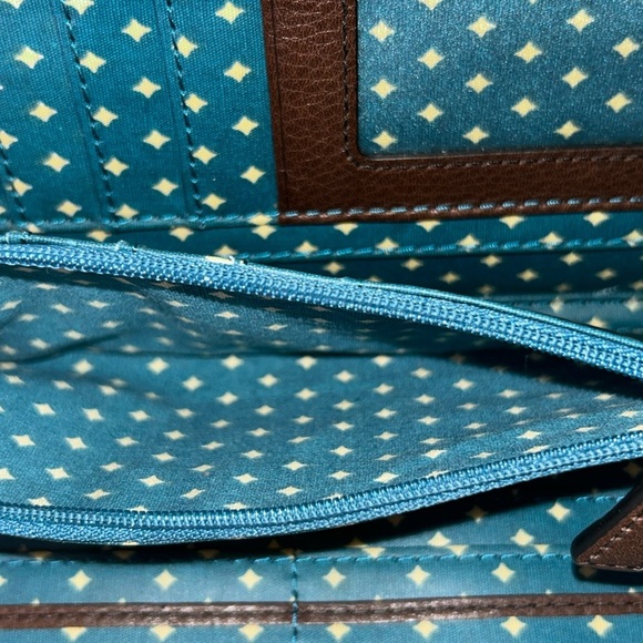 Euc condition vintage fossil key per zip around cow hide leather wallet - Picture 9 of 11